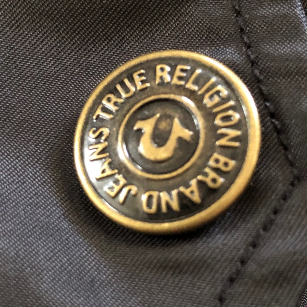 New TRUE RELIGION Two-Tone Vintage Reversible Double Snake Bomber Jacket (Large) - Picture 5 of 13